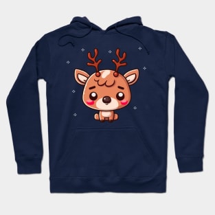 Adorable Reindeer || Vector Art Kawaii Christmas Art Hoodie